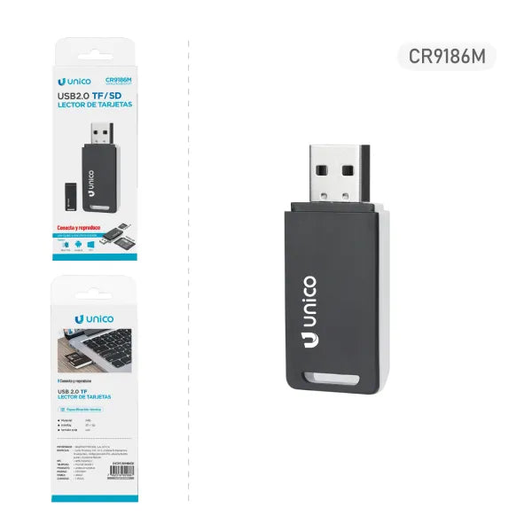 Adaptador Lector de Tarjetas Unico CR9186M