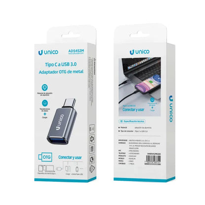 Adaptador OTG TC a USB Unico AD5452M