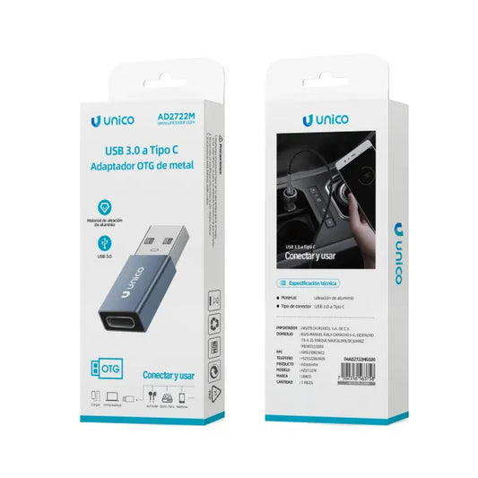 Adaptador OTG USB a TC Unico AD2722M