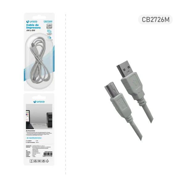 Cable para Impresora Unico CB2726M